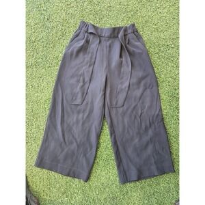 Lululemon Noir‎ Black Wide Leg Tied Cropped Pants Size 6